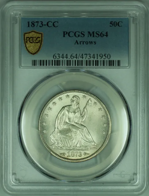 1873-CC Seated Liberty Half Dollar 50c Coin PCGS MS-64 Arrows JS