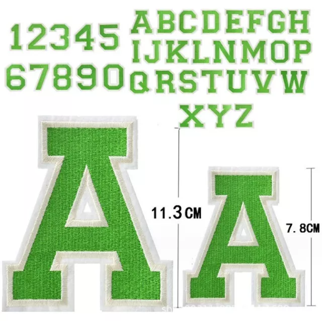 Patch Letters Numbers Embroidered 9.8cm Iron On Sew On Patches Appliqué