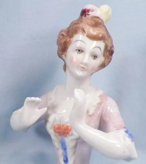 Porcelain Half Doll Victorian Lady Pin Cushion Shackman Vintage Vanity Accessory