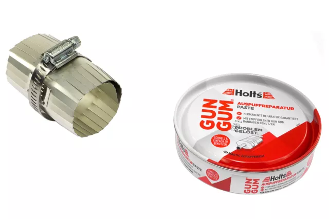 Holts Kit de réparation pour Pot d'échappement avec 1 pièce + pâte  d'étanchéité 200 g : : Auto et Moto