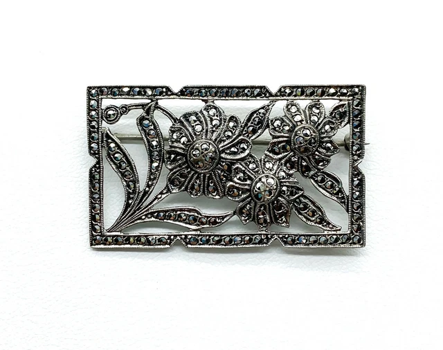 Broche Ancienne Mellerio Marguerite Métal Argenté - Vintage