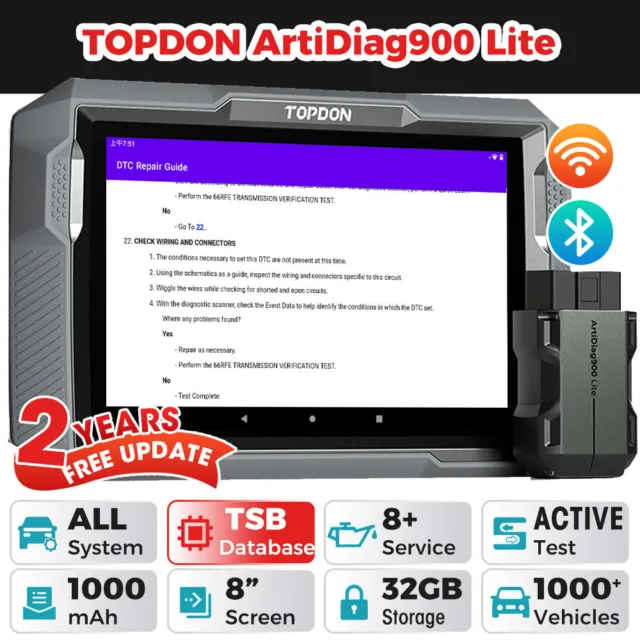 TOPDON ArtiDiag900 Lite BT Bidirectional All System Car OBD2 Scanner Diagnostic