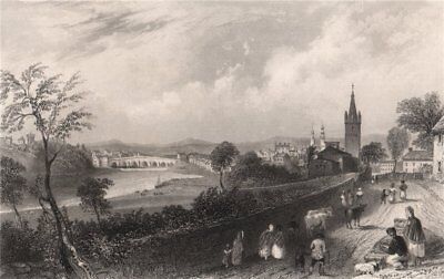 The Town of Dumfries. Dumfries-shire. Scotland. BARTLETT 1838 old print
