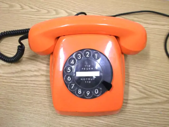 70er Telefono Siemens Post Quadrante Arancione Senza Tae Spina 70s Vintage