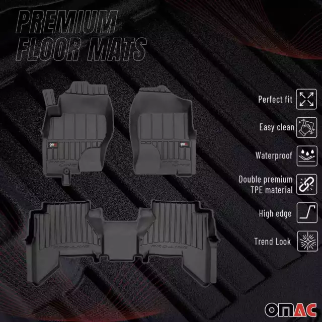 OMAC Gummi Fußmatten für Nissan Pathfinder 2005-2014 Premium Gummi Schwarz 3tlg 2