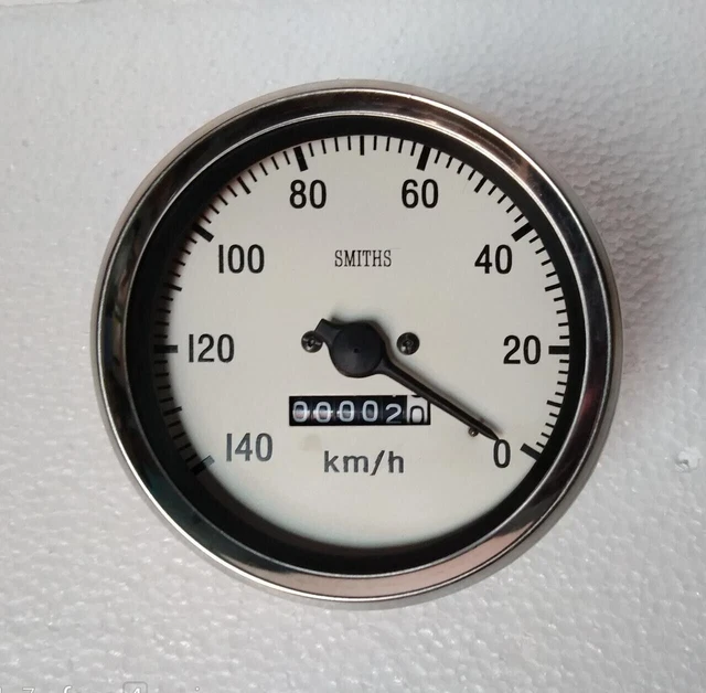 Réplica de Smiths de 85 mm Velocímetro anti reloj M18X1.5 hilo de cable...