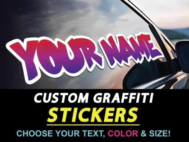 Custom Personalized Vinyl Graffiti Name Decal Sticker Car Window Tumbler Flask