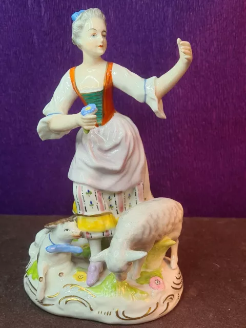 Antique Edme Samson Paris Porcelain Figurine of Lady.