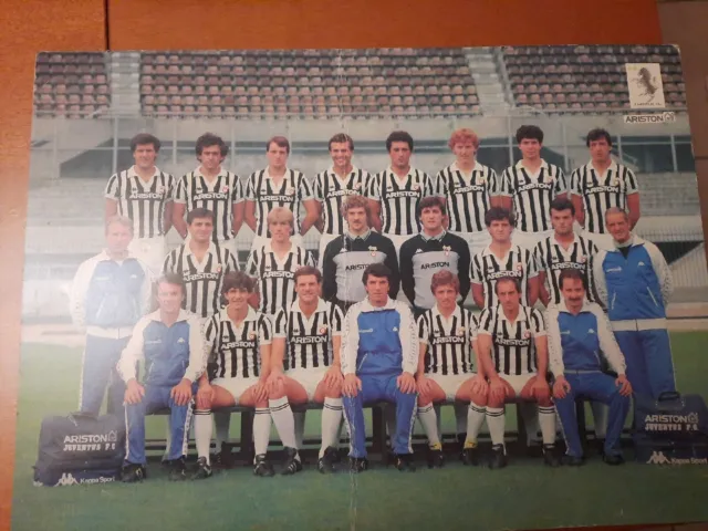 Poster Juventus 1983/84 Su Cartoncino Autografato