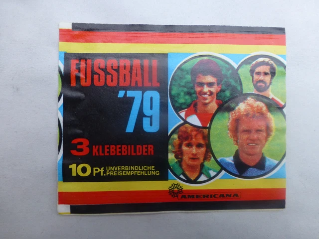 Americana Fussball 1979 ungeöffnete Stickertüte / Pack