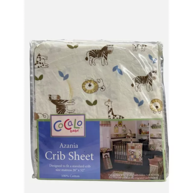 Safari Animal Azania Crib Sheets Cocalo Baby Nursery Newborn 28" x 52 NIP