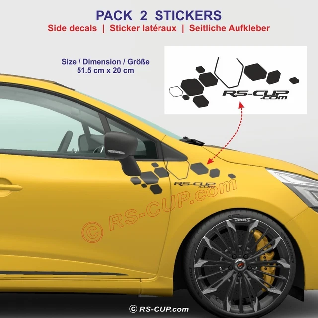 2 Stickers Renault Sport Gris - Autocollants Haute Résistance Pour Clio, Megane RS, Twingo