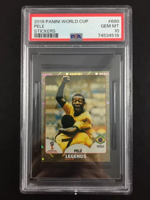 Pele Legends PSA 10 / Foil Sticker Panini World Cup 2018 #680 Gold