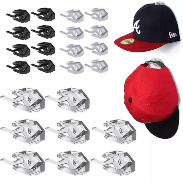 16x Self Adhesive Hat Rack Display Hooks Wall Door Baseball Cap Holder Hanger AU