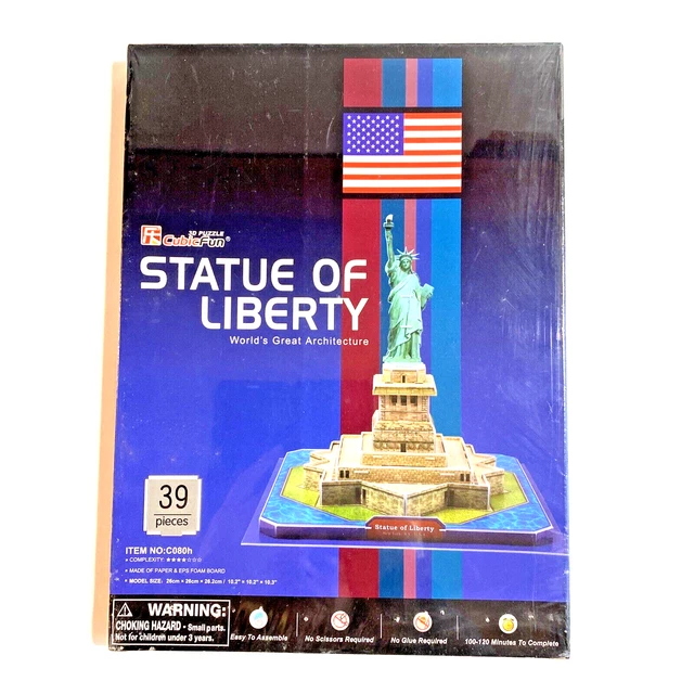 STATUE OF LIBERTY 3D Puzzle Cubic Fun Worlds Great Architecture 39 Pieces Sealed EUR 11,08