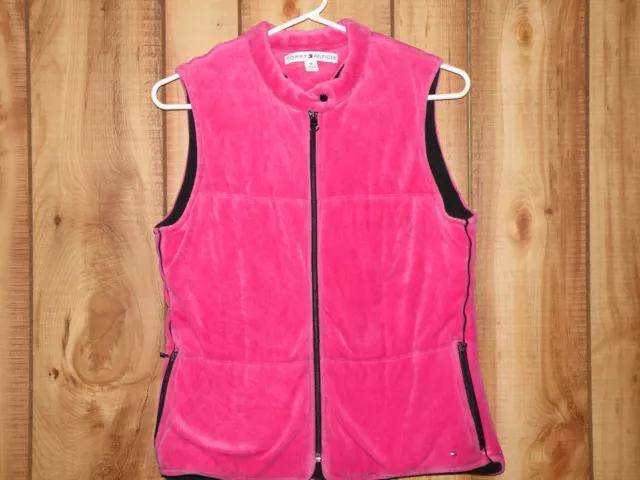 Tommy Hilfiger juniors M medium zipper zip up pink vest warm vest with pockets