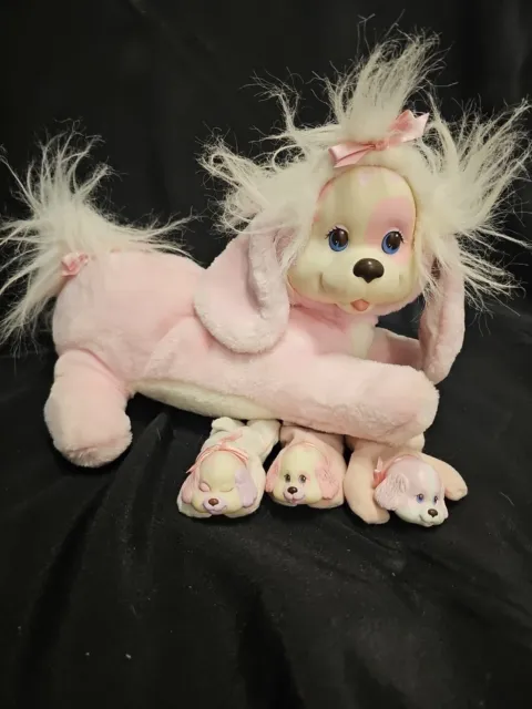 Vintage 1991 Hasbro 12” Puppy Surprise Pink Puppy with 3 Puppies HTF!