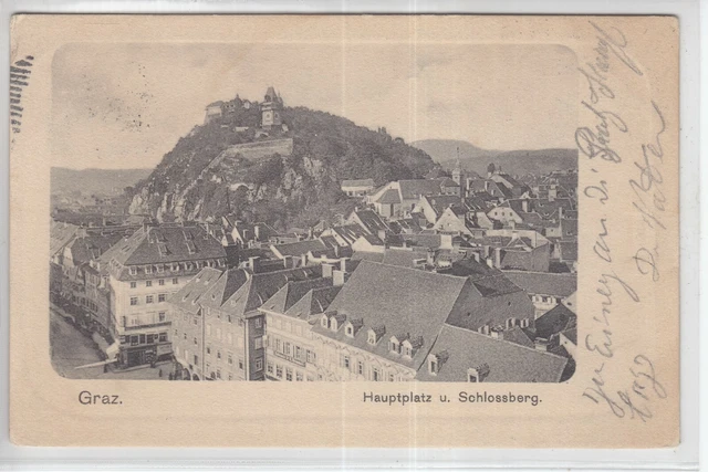 AK Graz, Hauptplatz u. Schlossberg, 1902