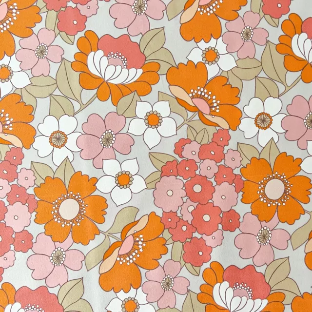 Luxury Super Soft Velvet Fabric by the Metre / Half Metre - Flower Power 1960s