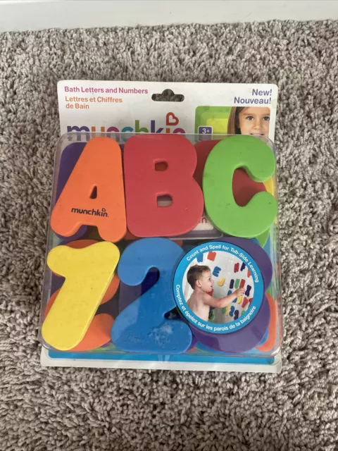 Brand New Munchkin Learn Bath Letters & Numbers Multi Colors 36 Piece 18 M+