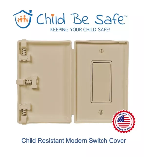 Child Be Safe Child and Pet Proof IVORY Modern Rocker Switch Safety Cover NEW!