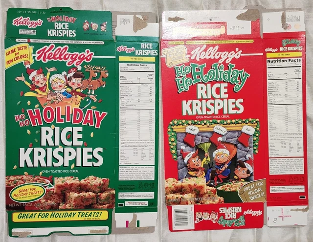 VINTAGE CHRISTMAS KELLOGGS Cereal Box HOLIDAY RICE KRISPIES Lot Of 2 £ ...