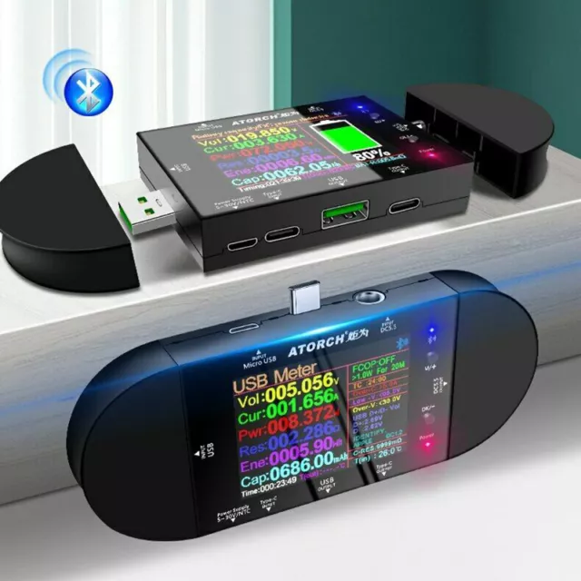 USB-C Power Tester Voltage Current Capacity Meter Multimeter Detector 5-32V 5A e