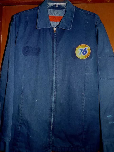 UNION 76 GASOLINE INSULATED MECHANIC-SHOP JACKET M-Reg. USED/RECYCLED PURE OIL