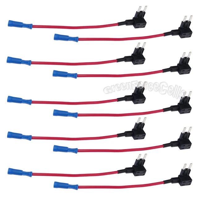10 x MINI ATM Fuse Adapter tap Dual Circuit Adapter Holder For Car Truck Auto