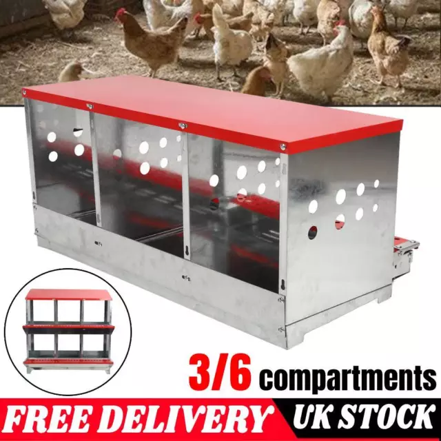 Chicken Nesting Box 3/6 Compartments Poultry Nest Box Chicken Egg Laying Coop