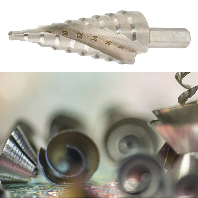 1 Pack HSS Spiral Groove Step Drill Bit For Stainless Steel Metal Cutting 4-20mm