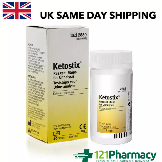 Ketostix Strips - 50 TESTS Reagent Urinalysis Ketone PHARMACY
