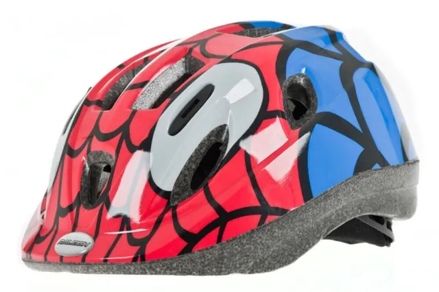 Spiderman Bike Helmet Raleigh Mystery Boys Kids Helmet 48-54cm Blue Red + Light