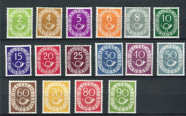Posthornsatz postfrisch kl. Falzrest bei 6 Pf mit Originalgummierung