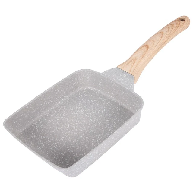 Poêle à Omelette Japonaise (Tamagoyaki) En Fonte - 37x15,5 Cm - Poignée En Bois Anti-chaleur - Pour Crêpes, œufs, Induction