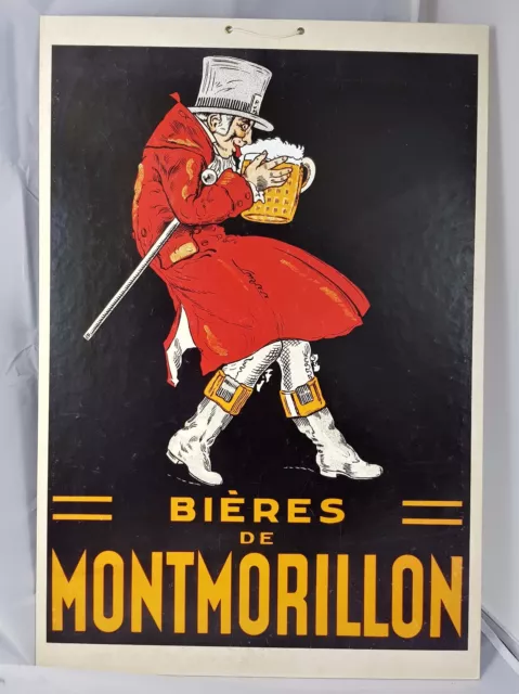 PLV CARTON AFFICHE PUBLICITAIRE BIERES DE MONTMORILLON  55 cm  x 38 cm