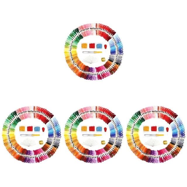 4 Sätze bunt vielzweck Handstickgarn-Set Pro Kreuzstich Stickerei