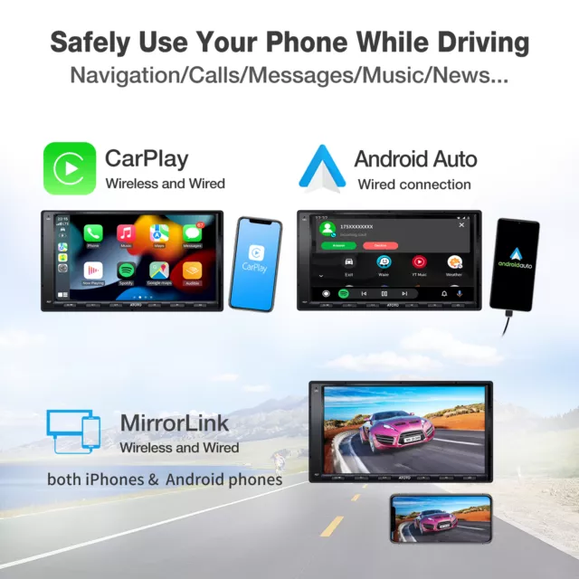 ATOTO A6 PF Wireless CarPlay Android Auto RDS Radio Bluetooth 7" Car Stereo WIFI 3