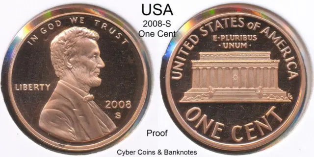 United States 2008-S Lincoln Cent Memorial Reverse - Proof