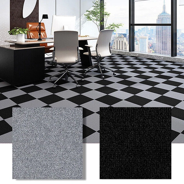 1-100x Carpet Tiles Commercial Retail Office Premium Flooring Self Adhesive NEW