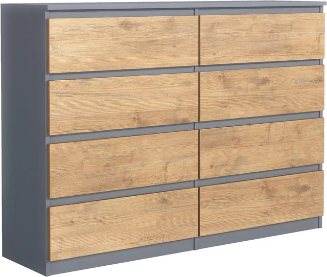 Commode Blanche Mat 3 Tiroirs 2 Portes 120cm - Meuble Rangement Chambre H78 L120 P39 Cm