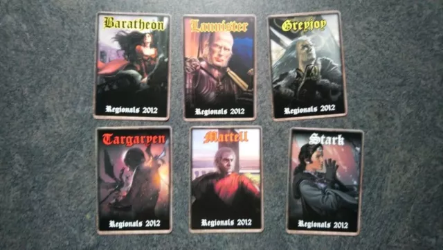 A Game Of Thrones 1.0 LCG Official FFG Regionals 2012 House Cards, Complete set