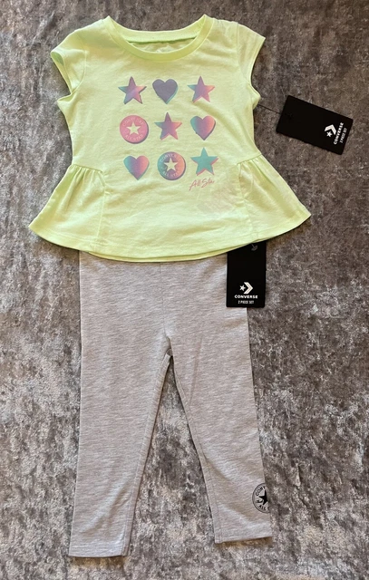 BNWT Girls CONVERSE 2 Piece Set OUTFIT Age 12-18 Months T Shirt + Leggings NEW
