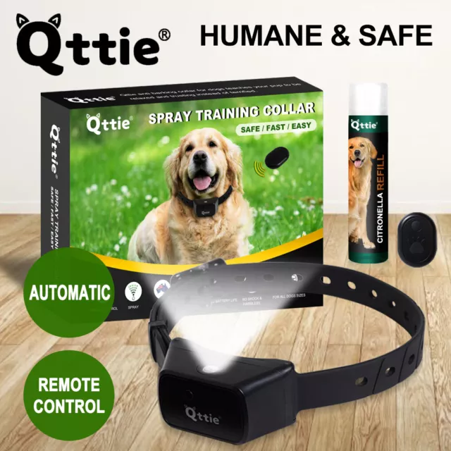 Qttie Auto/Remote Citronella Anti Bark Collar for Dogs Spray Training Humane