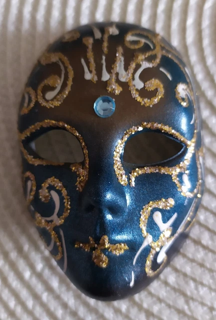 Masque Vénitien Blanc avec Plumes et Fleurs, pour Homme et Femme