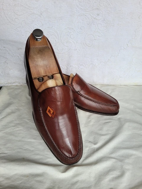 Mocassins Homme " A.Testoni " taille 44 ( 10,5 ) Tout Neuf Cuir Marron