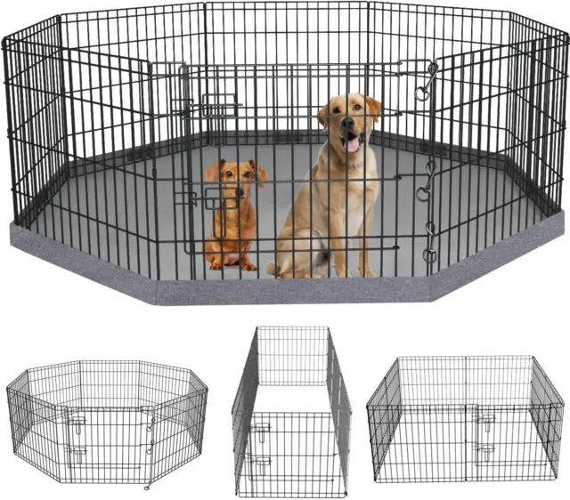 Foldable Metal Dog Exercise Pen/Pet Puppy Playpen Kennels Yard Fence Indoor/Outd