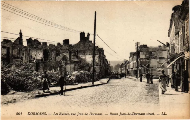CPA AK Militaire - Dormans - Les Ruines - Rue Jean de Dormans (697526)