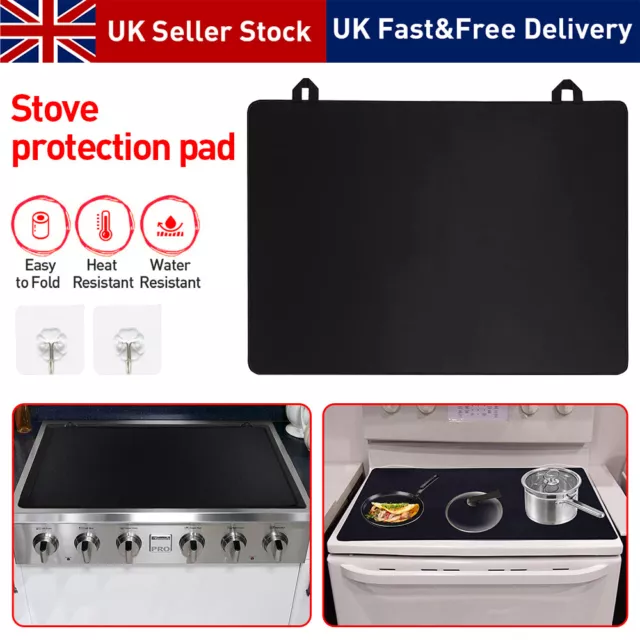 28.5*20.5 inch Stove Top Covers Heat Resistant Glass Top Stove Cover Black  UK