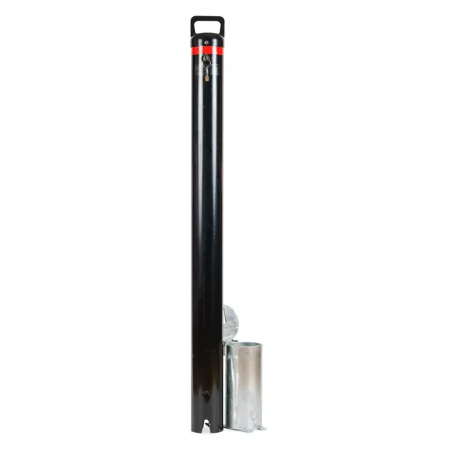 Bollard Removable KeyLock 90mm In Ground - Black